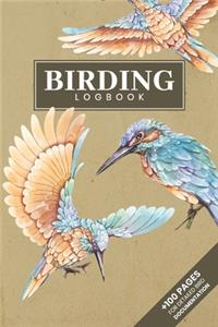 Bird Watching Birding Ornithology Journal Log Book - Colourful Hummingbird