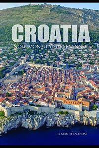 Croatia Note Monthly 2020 Planner 12 Month Calendar