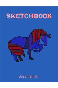 Sketchbook: Cute Horse Sketchbook for Children - Large (8.5 X 11 Inches) - 120 Pages - Blank Drawing Journal for Teens, Girls, & Boys