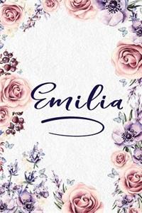 Emilia: Personalized Name Lined Journal - Gift Notebook for Women and Girls