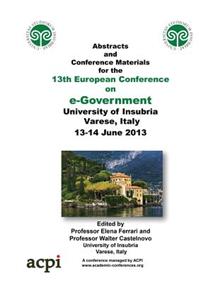 ECEG 3013 - Proceedings of the 13th European Conference on e-Government