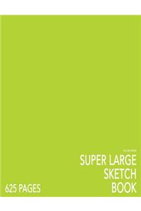 Yellow Green Super Large Sketchbook: Big Softcover Sketchbook, 625 Pages, Giant Sketchbook, Large Sketchbook for Drawing