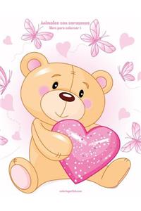 Animales con corazones libro para colorear 1