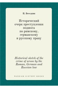 Historical Sketch of the Crime of Arson by the Roman, German and Russian Law