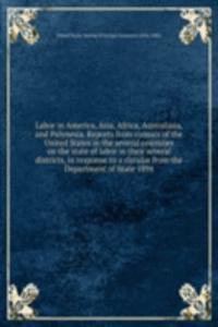 Labor in America, Asia, Africa, Australasia, and Polynesia. Reports from consuls of the United States in the several countries  on the state of labor in their several districts, in response to a circular from the Department of State 1894