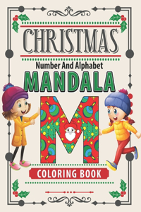 Christmas Number and alphabet Mandala coloring book