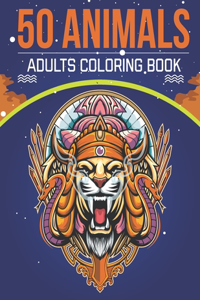 50 Animals Adults Coloring Book