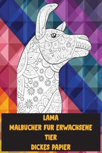 Malbücher für Erwachsene - Dickes Papier - Tier - Lama