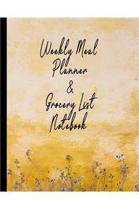 Weekly Meal Planner & Grocery List Notebook