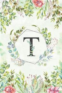 T - Monogrammed Floral Journal