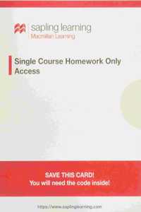 Sapling Organic Chemistry Homework (Single-Term Access)