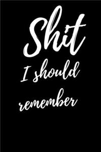 Shit I should remember