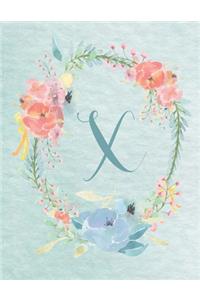 2020-2022 Calendar - Letter X - Light Blue and Pink Floral Design