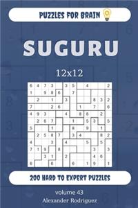 Puzzles for Brain - Suguru 200 Hard to Expert Puzzles 12x12 (volume 43)