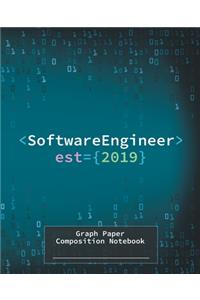 Software Engineer Est. 2019 Graph Paper Composition Notebook