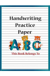 Handwriting Practice Paper: Abc Kids, Notebook With Dotted Lined Writing For Kindergarten To 3rd Grade Students (8 1/2 x 11 inches. Large size - 110 Pages)