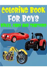 Coloring Books For Boys Bikes Cars and Tractors