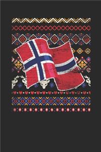 Ugly Christmas - Norway Flag: Dotted Bullet Notebook - Christmas Gift for Kids, Women, Men Girls And Boys