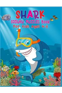 Shark Soduku Puzzles Book For Kids Ages 4-8