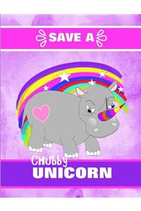 Save a Chubby Unicorn: Composition Book