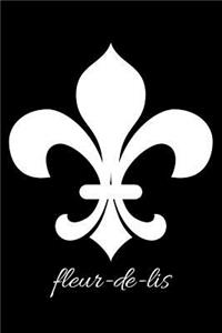 fleur-de-lis - Black Blank Notebook with Fleur de Lis Corners