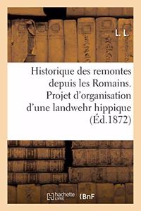 Historique Des Remontes Depuis Les Romains. Projet d'Organisation d'Une Landwehr Hippique