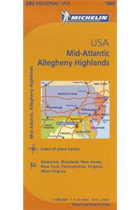 Midatlantic - Michelin Regional Map 582
