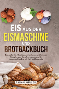 Eis aus der Eismaschine und Brotbackbuch