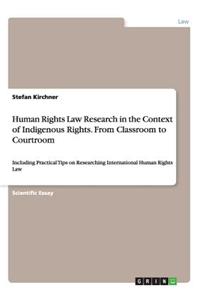 Human Rights Law Research in the Context of Indigenous Rights. From Classroom to Courtroom