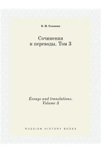 Essays and Translations. Volume 3