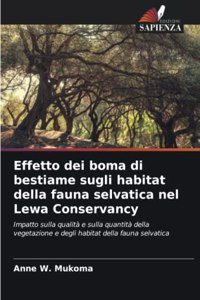 Effetto dei boma di bestiame sugli habitat della fauna selvatica nel Lewa Conservancy