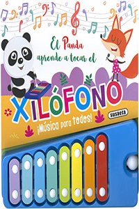 El panda aprende a tocar el xilofono