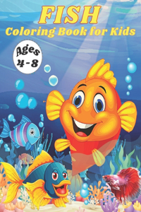 Fish Coloring Book for Kids Ages 4-8