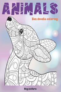 Zen Doodle Coloring Big Picture - Animals