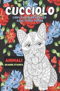 Libri da colorare per adulti per donne - Grande stampa - Animali - Cucciolo