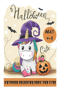 Halloween Unicorn Coloring Book for Kids Ages 4-8