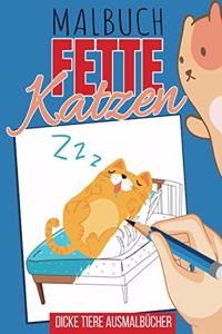 Malbuch fette Katzen - dicke Tiere Ausmalbücher