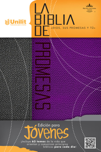 Santa Santa Biblia de Promesas Reina Valera 1960 / Edición de Jovenes / Piel Especial Gris Y Purpura