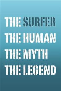 The Surfer Myth and Legend Lined Notebook