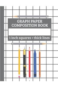 Graph Paper Composition Book, 1 inch square - thick lines