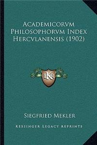 Academicorvm Philosophorvm Index Hercvlanensis (1902)