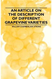 An Article on the Description of Different Grapevine Varieties