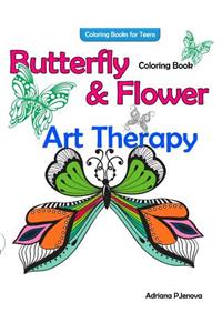 Coloring Books For Teens Butterfly Flower Art Therapy Coloring Book