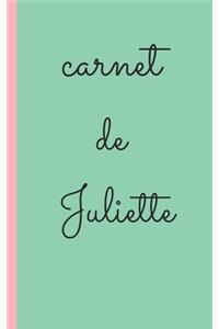 carnet de Juliette carnet ligné personnalisé avec prenom pour ecrire et prise de note 2020, carnet de notes livret, agenda, répertoire, cahier, calepin