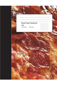 Graph Paper Notebook Pizza Lover Quad Ruled 5x5: Square Grid Paper: 200 Pages 100 Sheets, Composition Book 7.44" X 9.69" Size, Softcover