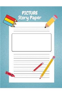 Picture Story Paper: For Kinder-3rd Grade, Boys & Girls 100 Pages 7.44 X 9.69, Measured Top Space for Title, Picture Box for Drawings and Illustrations and Centered Dotted Lines for Handwriting Guide