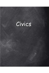 School Composition Civics Chalkboard Style 200 Pages