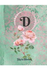 Basics Sketchbook for Drawing - Personalized Monogrammed Letter D