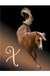 Horse Initial 'x' Monogram Notebook