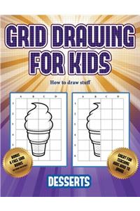 How to draw stuff (Grid drawing for kids - Desserts)